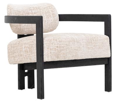 MUST Living Fauteuil 'Kelly' Chenille, kleur Beige/Zwart
