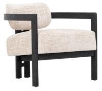 MUST Living Fauteuil 'Kelly' Chenille, kleur Beige/Zwart