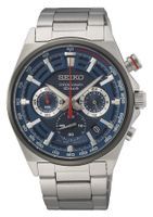 Seiko SSB407P1 Horloge Chronograaf zilverkleurig-blauw 41 mm