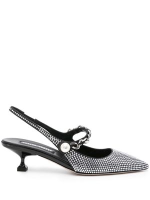 Miu Miu escarpins pointus à ornements - Noir