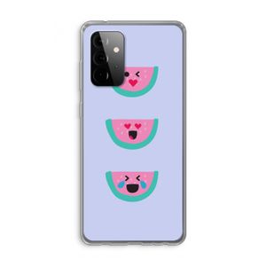 Smiley watermeloen: Samsung Galaxy A72 Transparant Hoesje