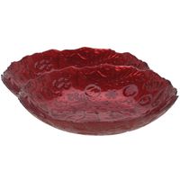 2x stuks glazen decoratie schalen/fruitschalen rood rond D30 x H6 cm - thumbnail