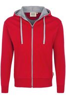 HAKRO Comfort Fit Hooded sweatshirt rood/zilver, Tweekleurig - thumbnail