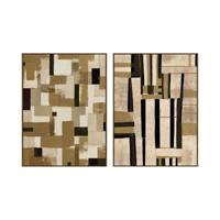 Schilderij Home ESPRIT Bruin Beige Modern Met reliëf Stads 90 x 4 x 120 cm (2 Stuks)