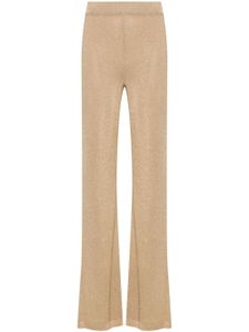 Alberta Ferretti pantalon palazzo en maille métallisée - Or