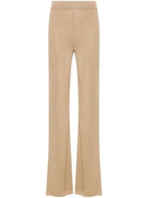 Alberta Ferretti pantalon palazzo en maille métallisée - Or