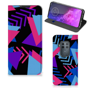 Motorola One Zoom Stand Case Funky Triangle