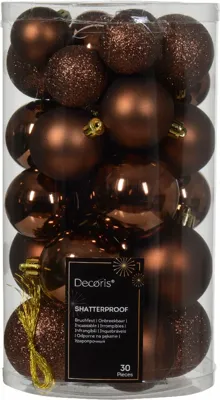 Kerstbalmix plc d6cm 30st espresso