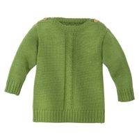 Gebreide trui van bio-scheerwol, groen Maat: 74/80