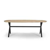 Giga Meubel - Eettafel Naturel 220cm Deens Ovaal - Mangohout - X-Poot