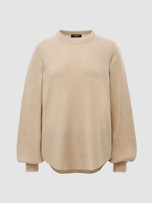 Cashmere trui met pofmouwen
