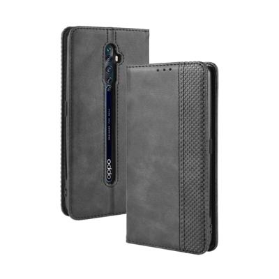 Voor oppo Reno2 F/Reno2 Z magnetische Buckle retro Crazy Horse textuur horizontale Flip lederen draagtas met houder & kaartsleuven & fotolijstjes (zwa