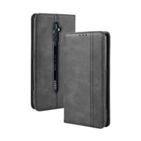 Voor oppo Reno2 F/Reno2 Z magnetische Buckle retro Crazy Horse textuur horizontale Flip lederen draagtas met houder & kaartsleuven & fotolijstjes (zwa