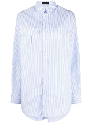 WARDROBE.NYC robe-chemise en coton à rayures - Bleu