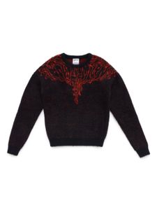 Marcelo Burlon County Of Milan Kids pull Fluid Wings en laine - Noir