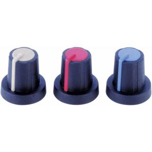 PB Fastener 3/03/TPN 110006 Blk/Bl 3/03/TPN 110006 Draaiknop Met wijzer Zwart, Blauw (Ø x h) 16 mm x 16 mm 1 stuk(s)