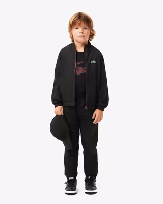 Lacoste Diamond Tennis Trainingspak Kids Zwart - Maat 140 - Kleur: BordeauxZwart | Soccerfanshop