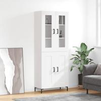 Hoge kast 69,5x34x180 cm bewerkt hout wit