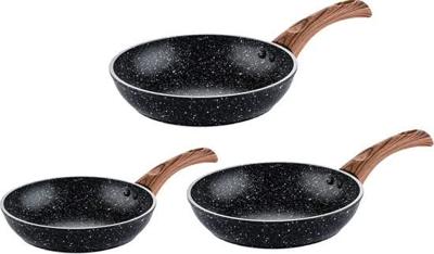 Westinghouse Koekenpannenset Marble Wood ø 20, 24 & 28 cm - inductie en alle andere warmtebronnen