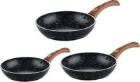 Westinghouse Koekenpannenset Marble Wood ø 20, 24 & 28 cm - inductie en alle andere warmtebronnen