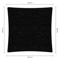 Sunfighter schaduwdoek vierkant zwart 4.2x4.2m.