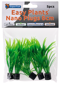Superfish Easy Plants Nano Plug Set - 5x Kunstplanten 8cm, Aquarium Decoratie, Natuurlijke Uitstraling