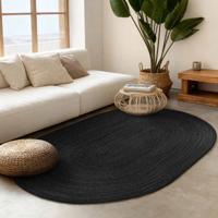Vloerkleed Rangpur Ovaal - Zwart Xcm - Jute - Dekbed-Discounter.nl
