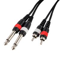 CASCHA HH 2096 audio kabel 5 m 2 x 6.35mm 2 x RCA Zwart - thumbnail