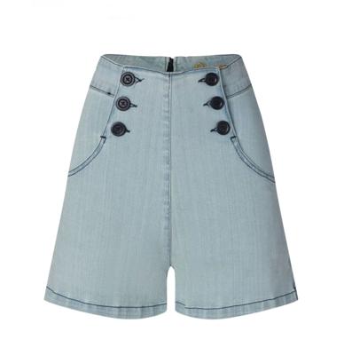 Queen Kerosin 1950s Marlyn Shorts Light Blue-27