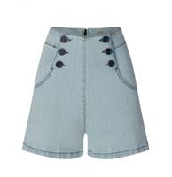 Queen Kerosin 1950s Marlyn Shorts Light Blue-29