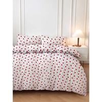 Beddengoedset - 1 dekbedovertrek 220 x 240 cm + 2 kussenslopen 60 x 60 cm - 50% katoen, 50% polyester - Rood