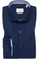 ETERNA Slim Fit Overhemd marine, Effen