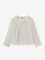 Blouse van gaas met kanten afwerking CYRILLUS ecru Blouse van gaas met kanten afwerking CYRILLUS ecru