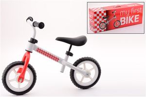 Loopfiets Staal wit/rood