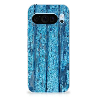 Google Pixel 9 | 9 Pro | Bumper Hoesje | Wood Blue