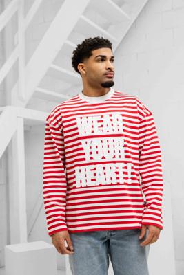 Equalité Stripe Longsleeve T-Shirt Heren Rood/Wit - Maat S - Kleur: RoodWit | Soccerfanshop