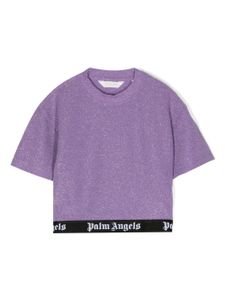 Palm Angels t-shirt court à bande logo - Violet