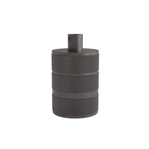 Calex lampholder E27 aluminium 3 rings model matt pearl black, cylinder cable clamp, max.250V-60W