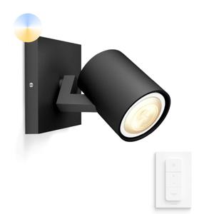 Philips Wandspot Hue Runner - White Ambiance 1-lichts zwart met schakelaar 929003045901