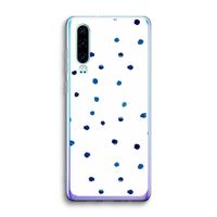 Blauwe stippen: Huawei P30 Transparant Hoesje