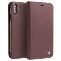 Qialino Classic iPhone XS Max Wallet Leren Hoesje - Bruin - thumbnail