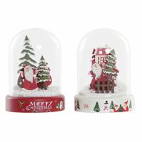 Kerstversiering DKD Home Decor Hars Kristal Kerstman (2 pcs) (9 x 9 x 11 cm)