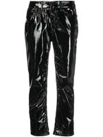 DONDUP pantalon court à effet de brillance - 999 BLACK
