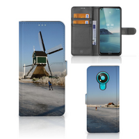 Nokia 3.4 Flip Cover Schaatsers