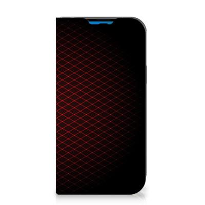 iPhone 14 Pro | Hoesje met Magneet | Geruit Rood