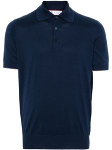 Brunello Cucinelli polo en coton à bords contrastants - Bleu