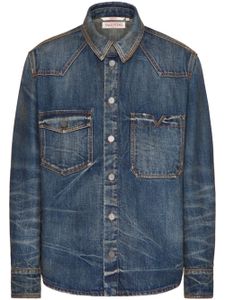 Valentino Garavani chemise en jean à détail V - Bleu