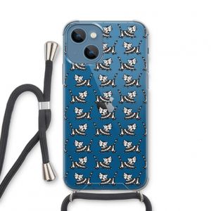 Zwarte poes: iPhone 13 mini Transparant Hoesje met koord
