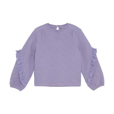 Daily7 winter t-shirt meisjes - Paars - longsleeve/ruffle
