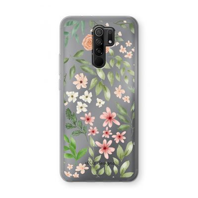 Botanical sweet flower heaven: Xiaomi Redmi 9 Transparant Hoesje
